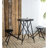 61.83x24x32.3" Iron Side Table And Two Seats, Black, Home Interior Decor Black With 61.83x24x32.3", Modern Decoration Piece
