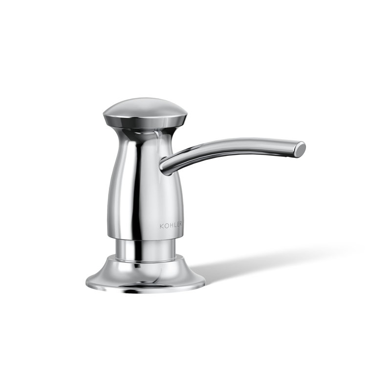 Transitional Design Refillable Soap Dispenser, Lotion Dispenser for Bathroom or Kitchen, Polished Chrome