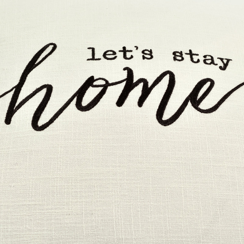 Reyna Let's Stay Home Square Cotton Pillow Cover
