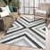 Chevron Machine Washable Rug with Rubber Backing for Living Room Geometric Non-Slip Dining Room Rug for Bedroom Floor Carpet for Office Nursery Playroom