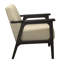 Chaise d'appoint de salon en tissu texturé, brun, bois d'hévéa massif, gris gris antique, profondeur d'assise: 21,5 po-1910088969
