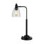 RINO, 23 po, noir, lampe de table en métal avec port USB