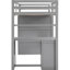 Lit mezzanine simple gris avec tiroirs, bureau d'étude et garde-robe. Fabrication en bois massif pour plus de stabilité. Maximisez l'espace de la chambre à coucher. Pas de compartiments à sommier tapissier, durabilité pour ordinateur portable. Zone. Requis-341227475-341227474