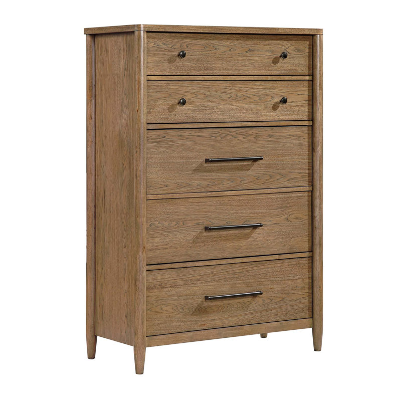 Commode moderne à 5 tiroirs avec finition durable et grand rangement vertical pour l'organisation de la chambre à coucher