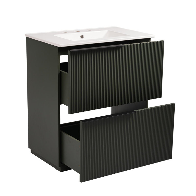 Meuble-lavabo 30 po avec lavabo, Vert