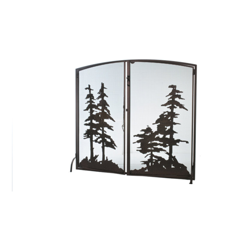 Tall Pines 2 Panel Steel Fireplace Screen