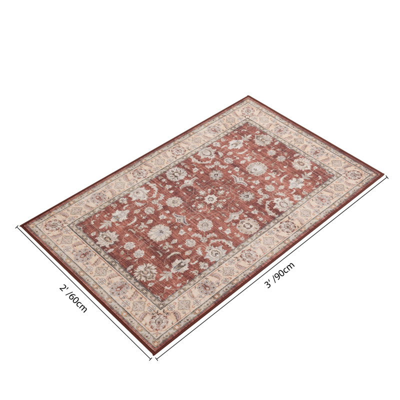 Eaglin 1A582DD8643E43CF859AD2C8D1315D0E Red Accent Rug, 24" x 35"