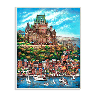 «Canadian Castle and Cityscape View Stretched», reproduction d'art sur toile