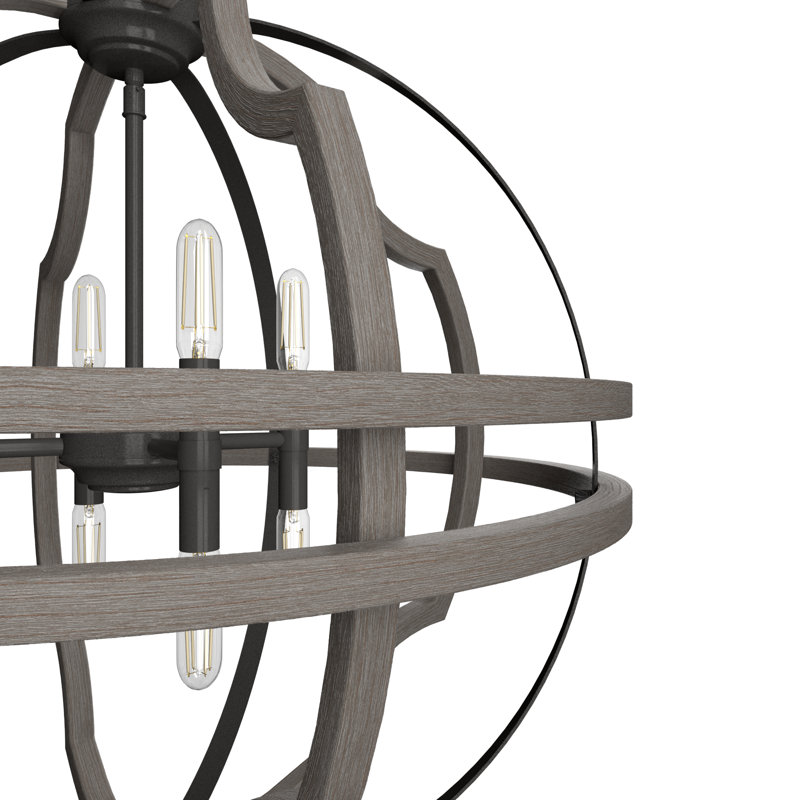 Stone Creek 8 - Light Unique / Statement Bulb Chandelier, Black