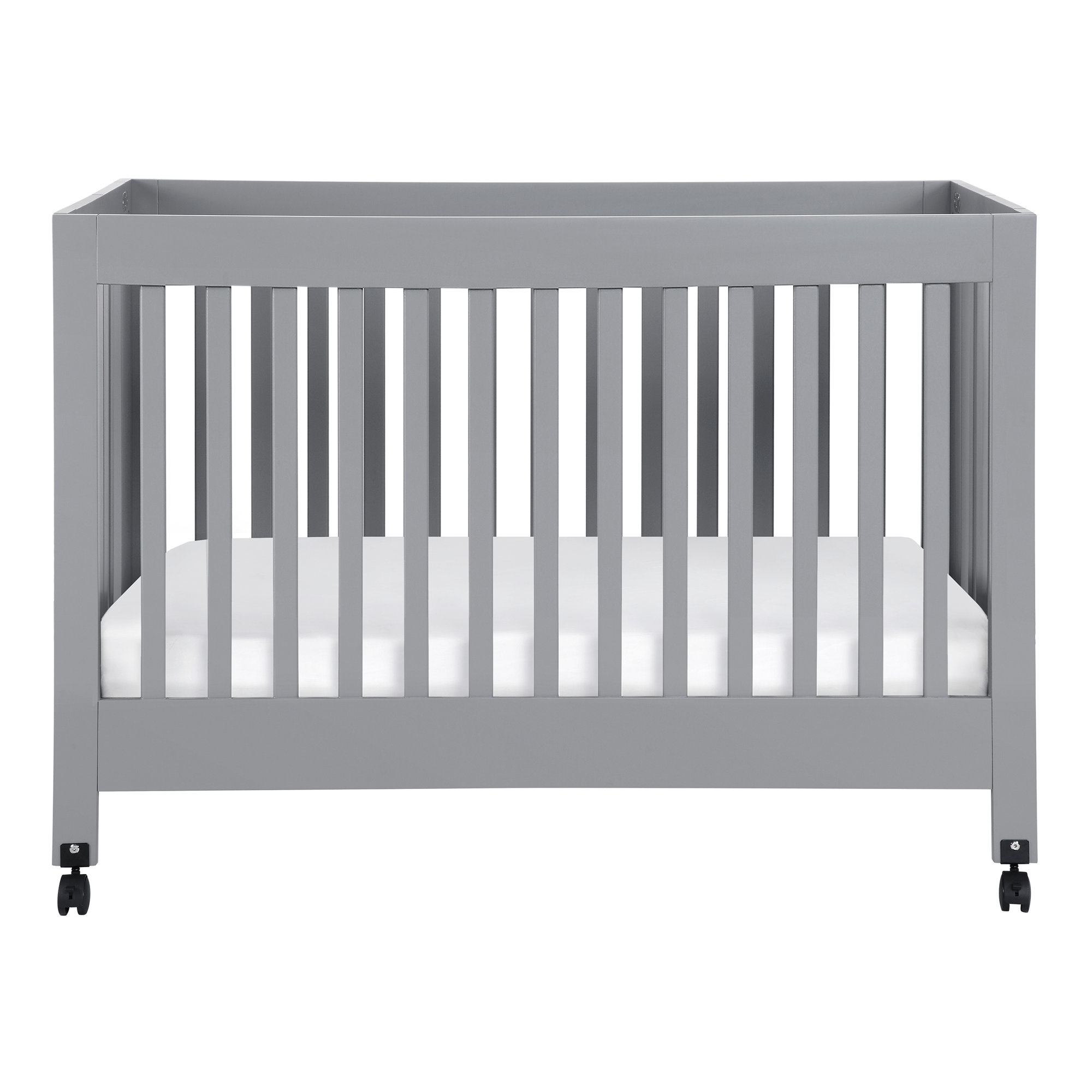 Maki 2-in-1 Convertible Portable Crib, Gray