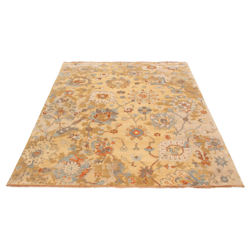 Tapis kaki en laine noué à la main 8 pi 1 po x 9 pi 11 po