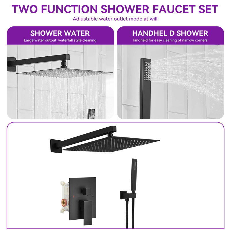 All-In-One Kit with Rough in-Valve, Matte Black