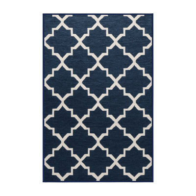 Machine Washable Trellis Gray Area Rug