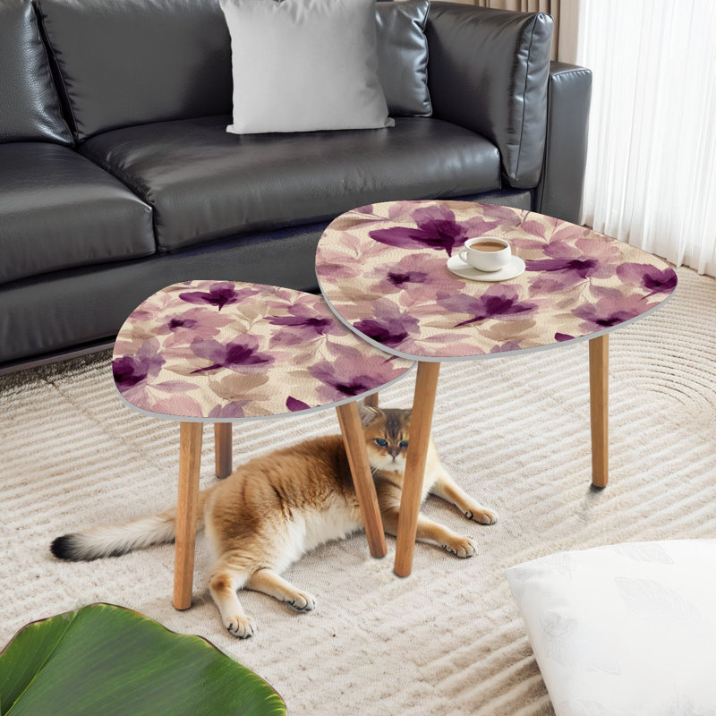 Ensemble de 2 tables basses gigognes Triangle