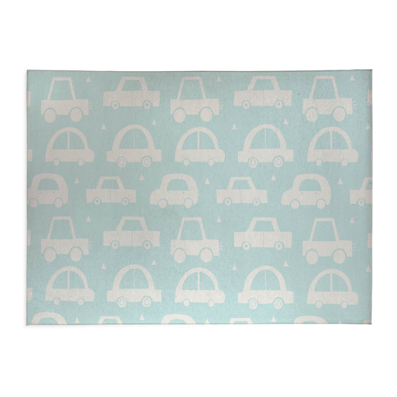 Driveway Colorized Kids Play Mat, Light Blue/White, Rectangle 3' x 5'