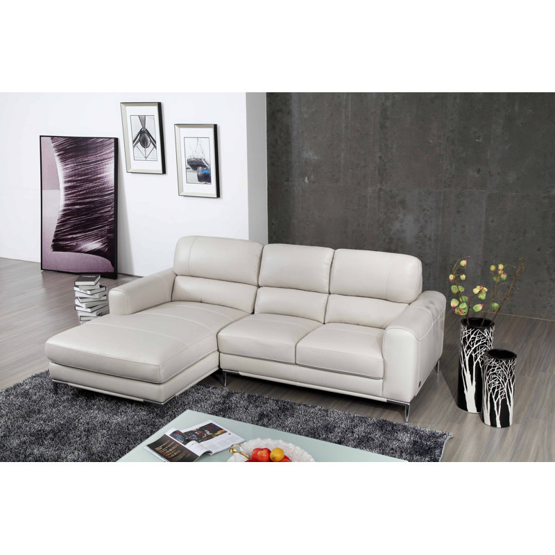 Brousseau Upholstered Sectional, Bone Leather Match, Left Hand Facing