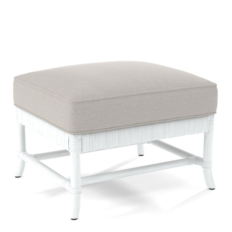 Lafayette Ottoman, Pink Floral; 0638-16, Frost White