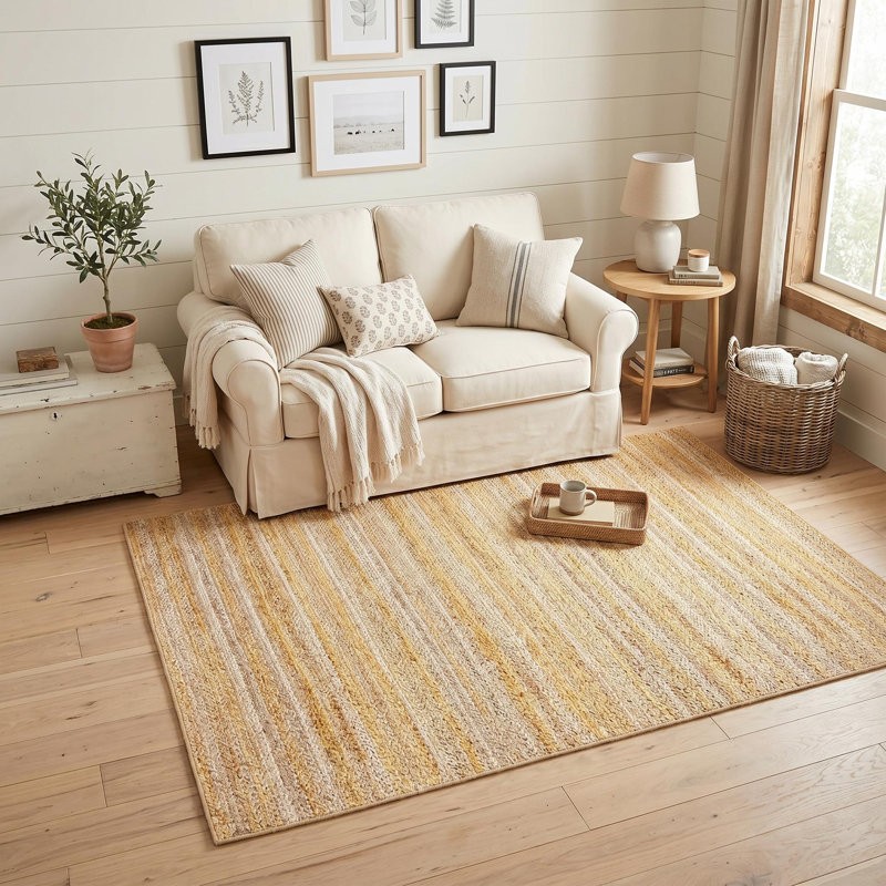 Tapis moderne neutre lavable pour le salon de la chambre à coucher, Tanné, Rectangle 9' x 12'