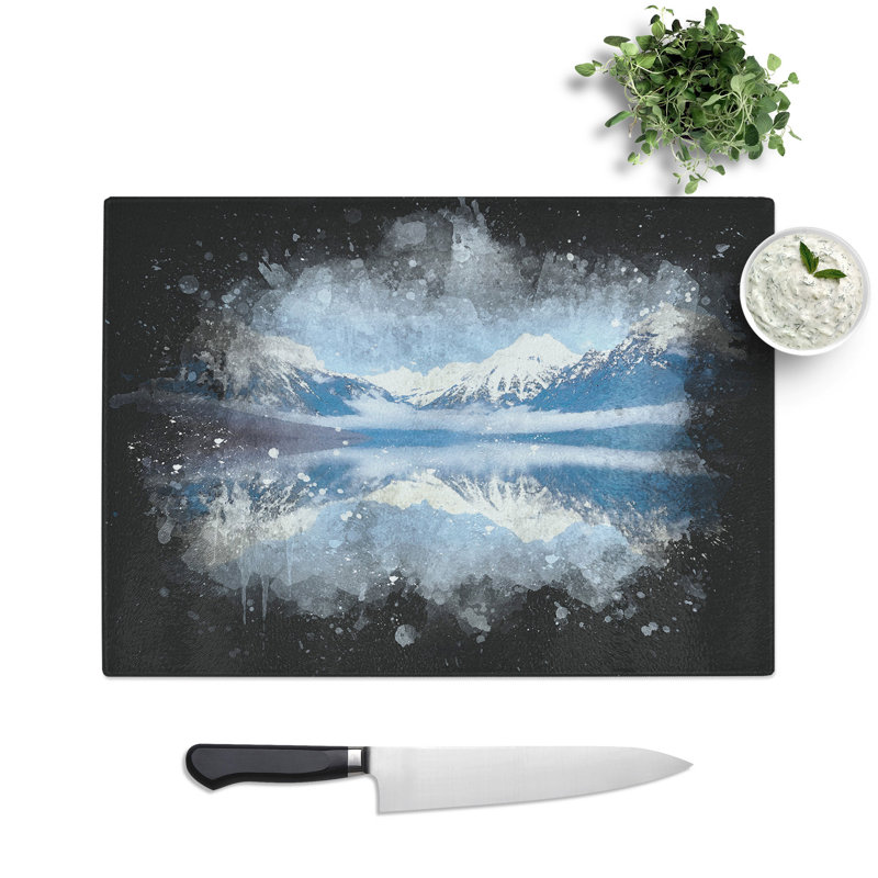 Tempered Glass Lake Mcdonald in Montana Chopping Board, 20 cm x 28.5 cm