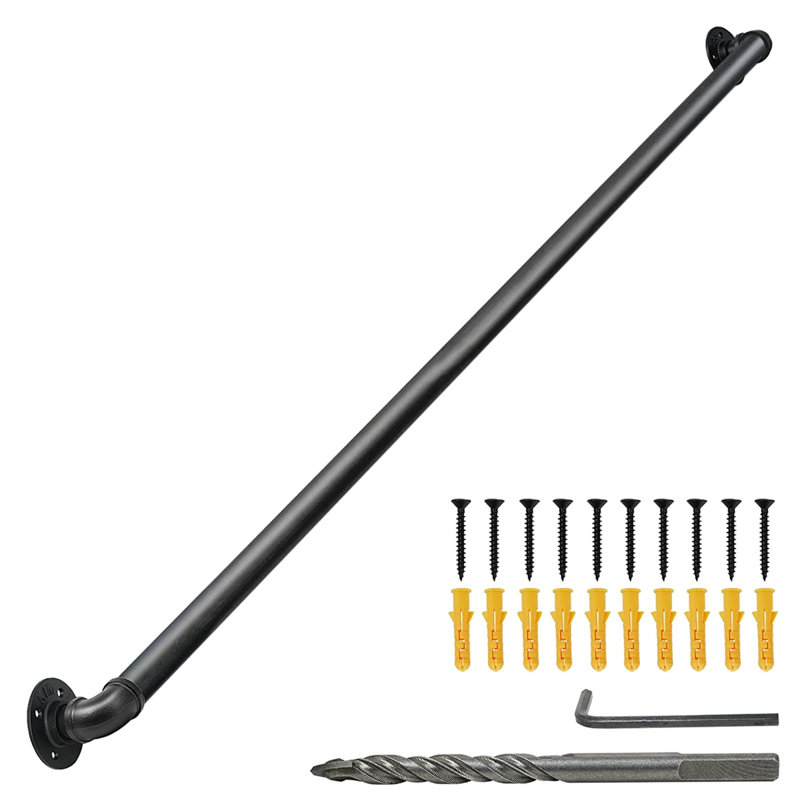 Pipe Non-slip and Rust Resistant Stair Banister, 3.26" H x 39.6" W x 3.34" D