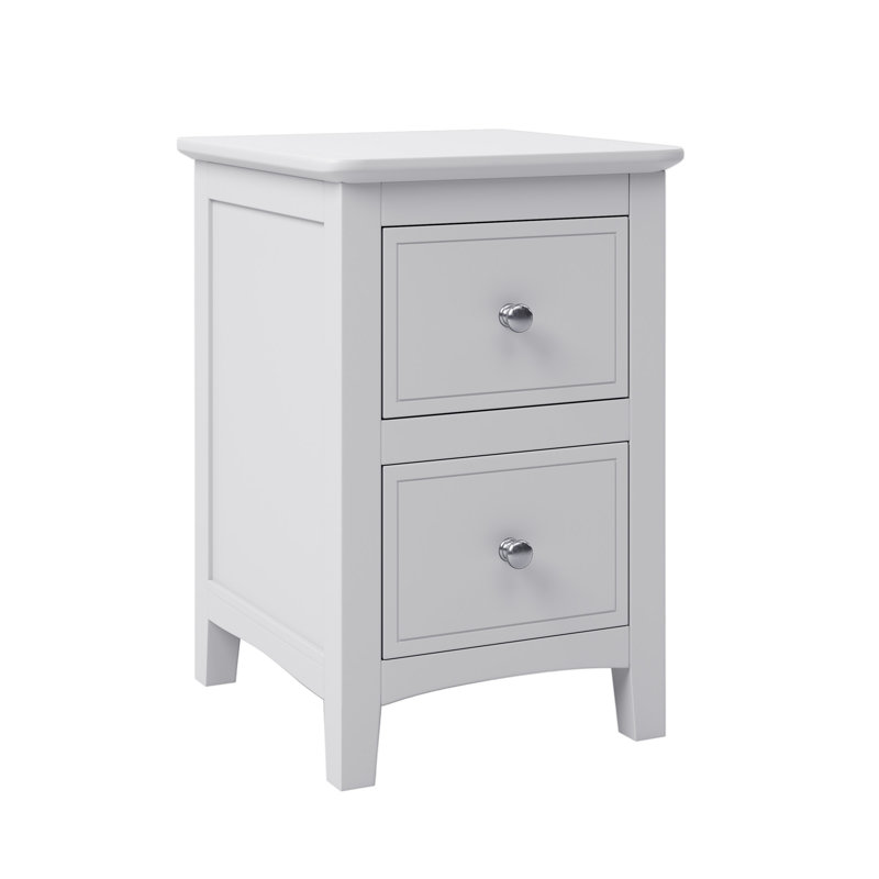 Ensemble de chambre à coucher complète 3 pièces en bois massif blanc