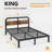 King Size Black Metal Platform Bed with 40-Inch Solid Wood Headboard, Underbed Storage, Noise-Free Support, No Box Spring Needed-2025536610-2015625705
