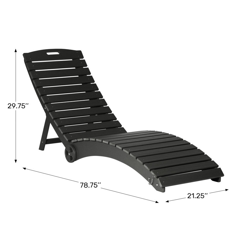 Chaise longue pliante avec roulettes, Gray