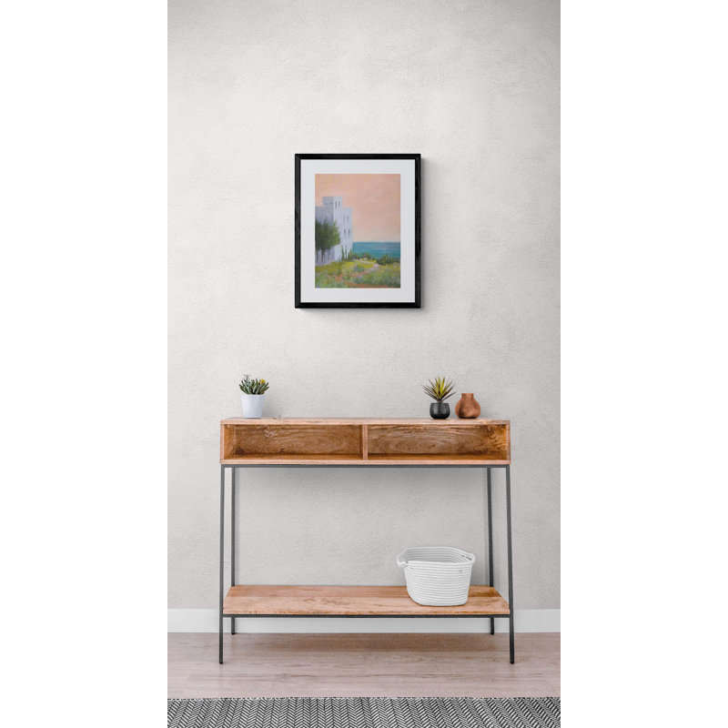 Terranea Print by Dina Gardner, 31.25" H x 25.25" W x 0.88" D, Black Framed Paper, White