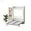Lit escamotable vertical moderne avec tablette et tiroirs, lit mural blanc compact pour les chambres et les chambres d'amis