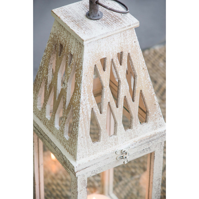 Set of 2 Ramsey Garden Lanterns, L:10.5x10.5x32"  S:8x8x25"