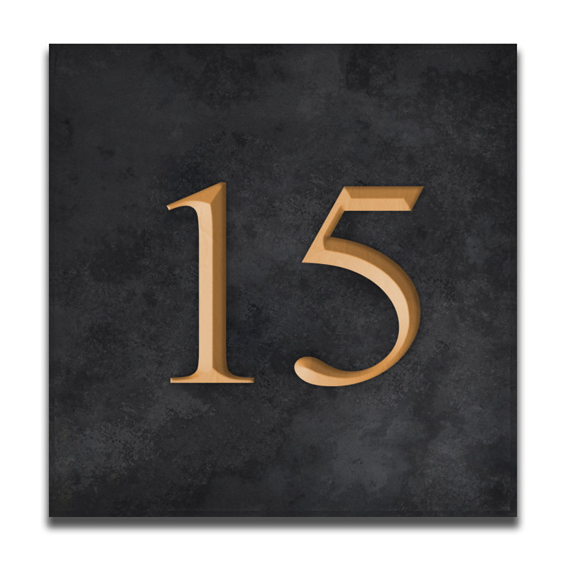 Velia 17.78cm H Stone House Number, Gold, 15