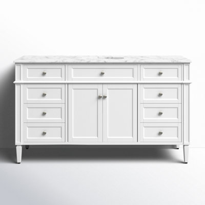 Rivers 60'' Single Bathroom Vanity with Marble Top