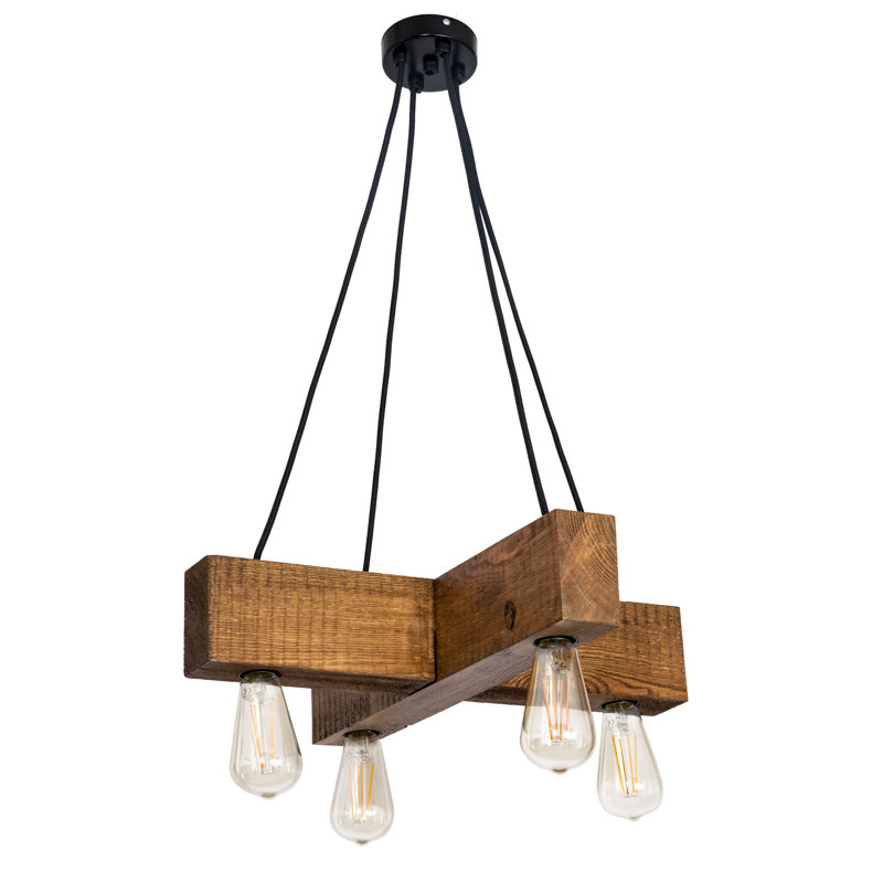 Kernan 4 - Light Kitchen Island Pendant, Rustic Satin Oak