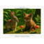 Woodland Animals Wall Mural, Peel and Stick Forest Wallpaper With Rabbit and Fox Cub, Removable Satin Finish Panels for Nursery and Kids Room, 65"W x 96"H-2131939133