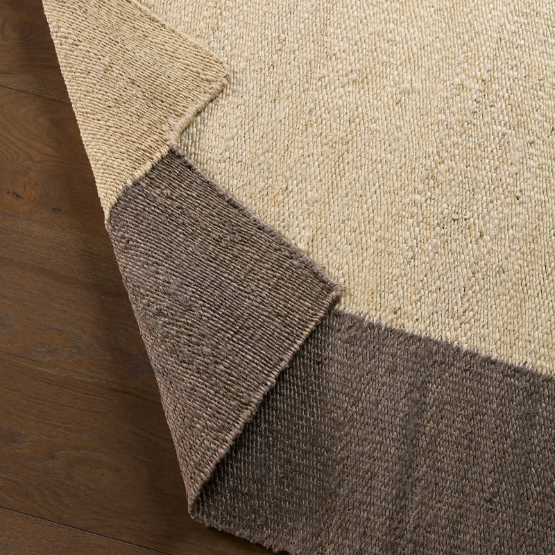 Tapis Vaelin RFL06 tissé à la main, color block beige/brun (échantillon de 45,7 cm), forme irrégulière