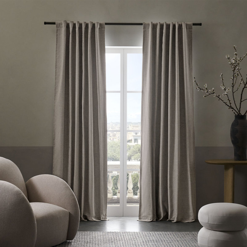  Sunbrella® Delaney Blackout Curtain, Fawn, 50" W x 96" L