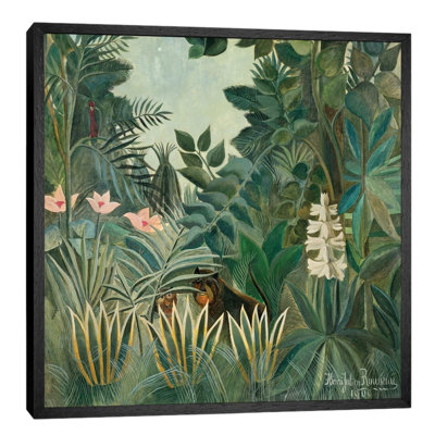 The Equatorial Jungle, 1909 by Henri Rousseau - Floater Frame Painting on Canvas