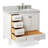 Ariel Cambridge 36 In. Right Offset Vanity With 2 In. Carrara Marble Countertop-105903772