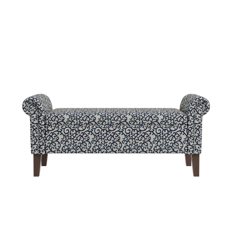Banc de rangement à accoudoirs roulés Wallen Traditional