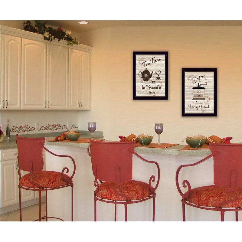"Enjoy Tea Time" 2-Piece Vignette by Millwork Engineering, Black
