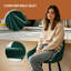 Velvet Counter Height Bar Stools with Armrests and Cut-Out Backrest -1921777641