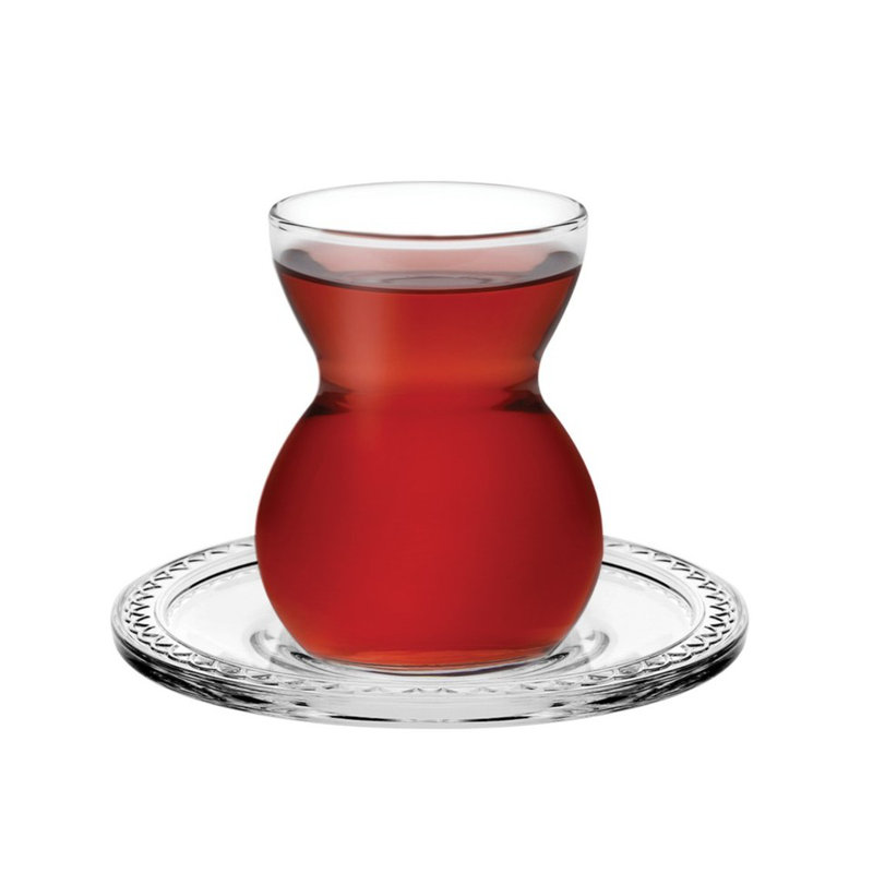 Glass Teacup and Saucer