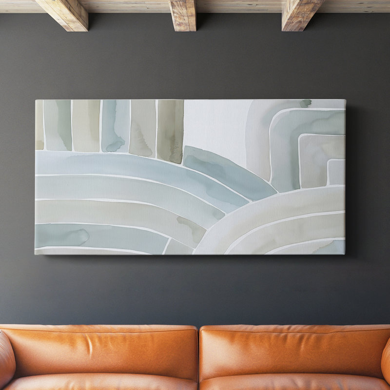 Estuaries I - Toile tendue avec châssis - Prêt à accrocher, H 24 po x l 48 po