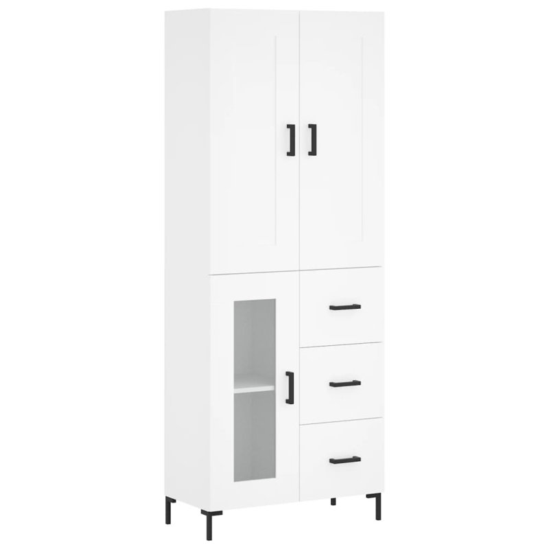 Midyette Highboard 69.5x34x180 cm Engineered Wood, White