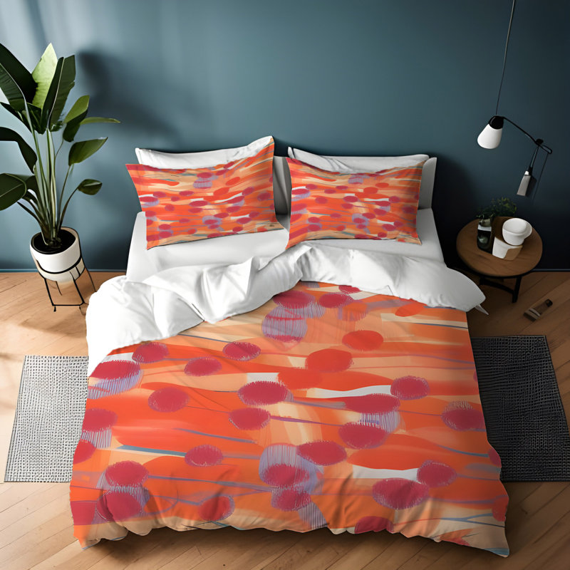 Ensemble de housse de couette , Housse de couette simple + 1 taie décorative pour