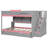 Full Over Full Bunk Bed with Twin Size Trundle and Staircase, Shelves, LED,Gray-1949823944