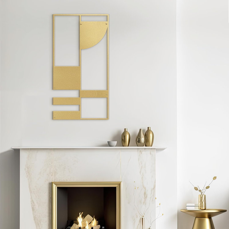 Wall Decor Metal, 36" H x 18" W x 0.05" D, Gold