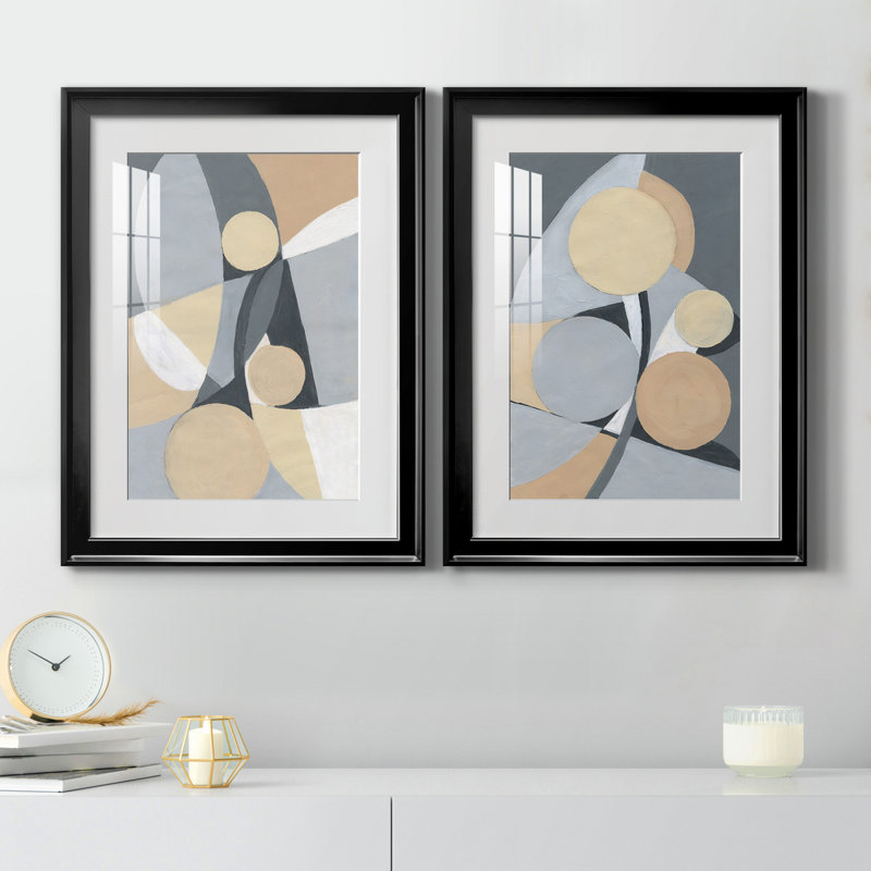Millenium I - ensemble de 2 reproductions d'art, H 22,5 po x l 61 po x P 1,5 po, H 31,5 po x l 47 po x P 1,5 po, Blanc