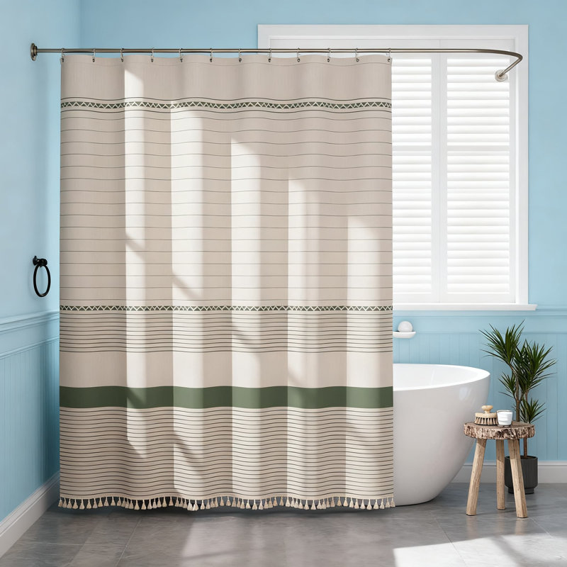 Rideau de douche Farmhouse, Vert