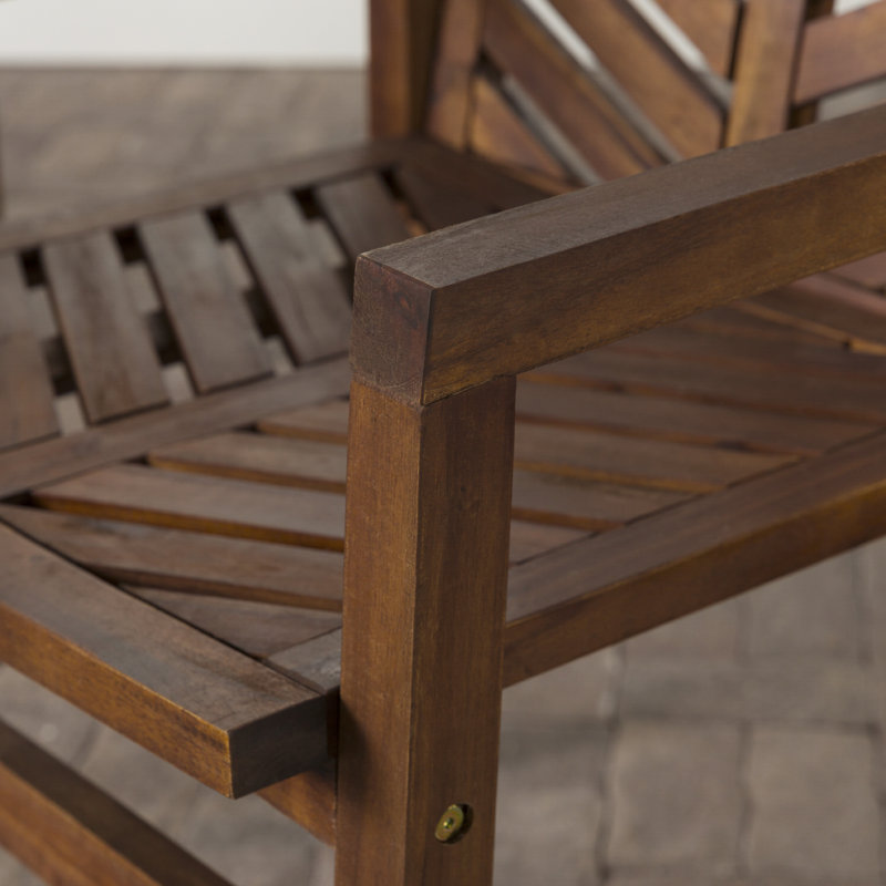 Harbison Wood All-Weather Outdoor Dining Armchair, Dark Brown